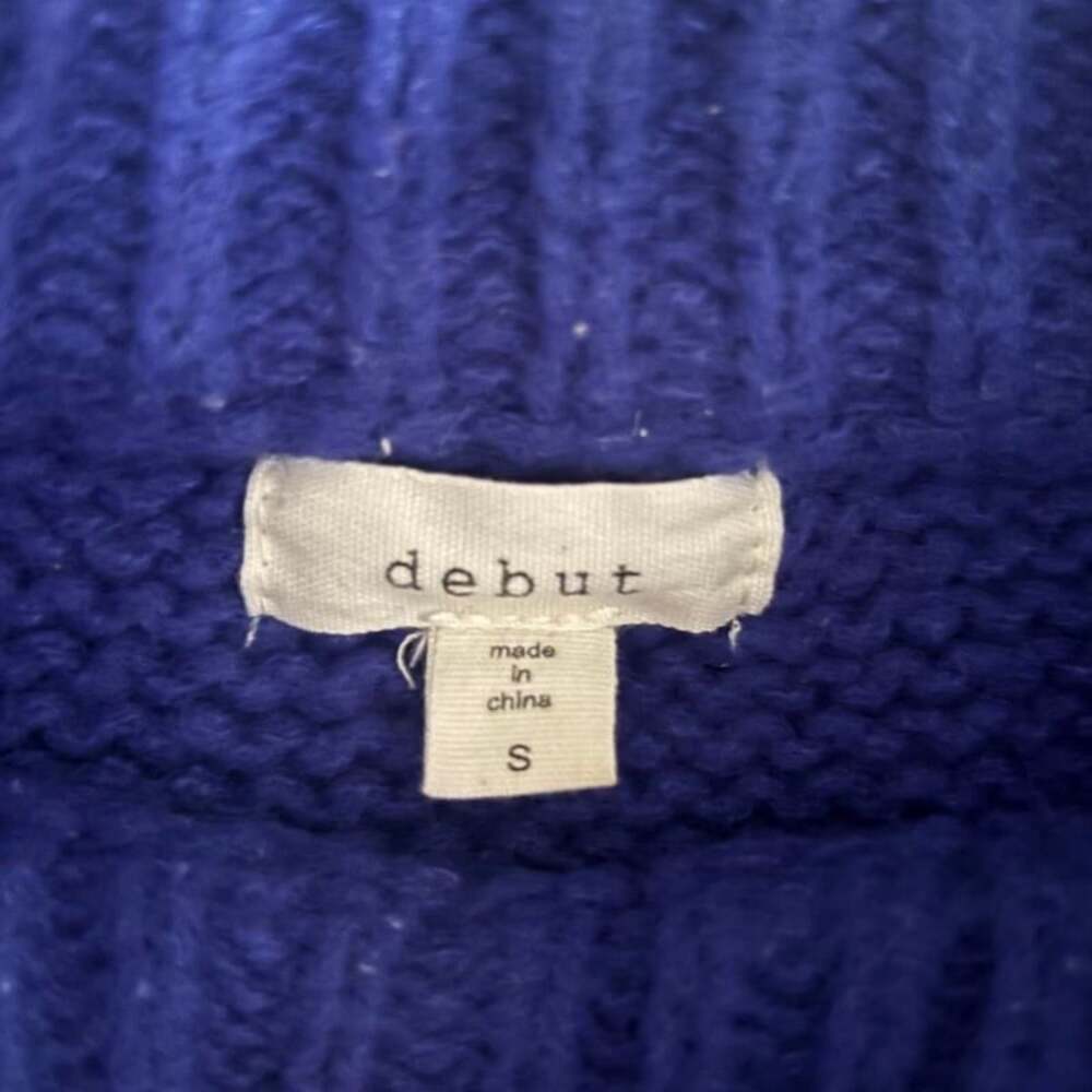 A New Day Blue Chunky Cable Knit Turtleneck Sweater